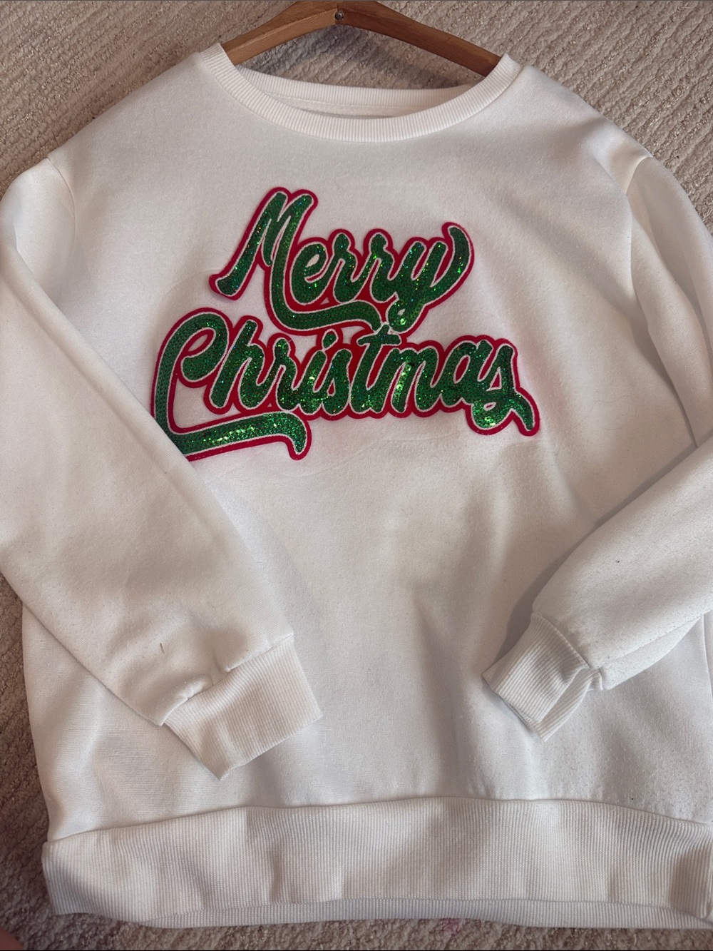 White 'Merry Christmas' Graphic Sweatshirt